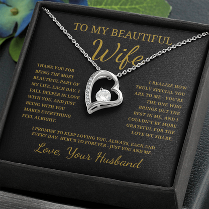 To My Beautiful Wife  Forever Love Necklace