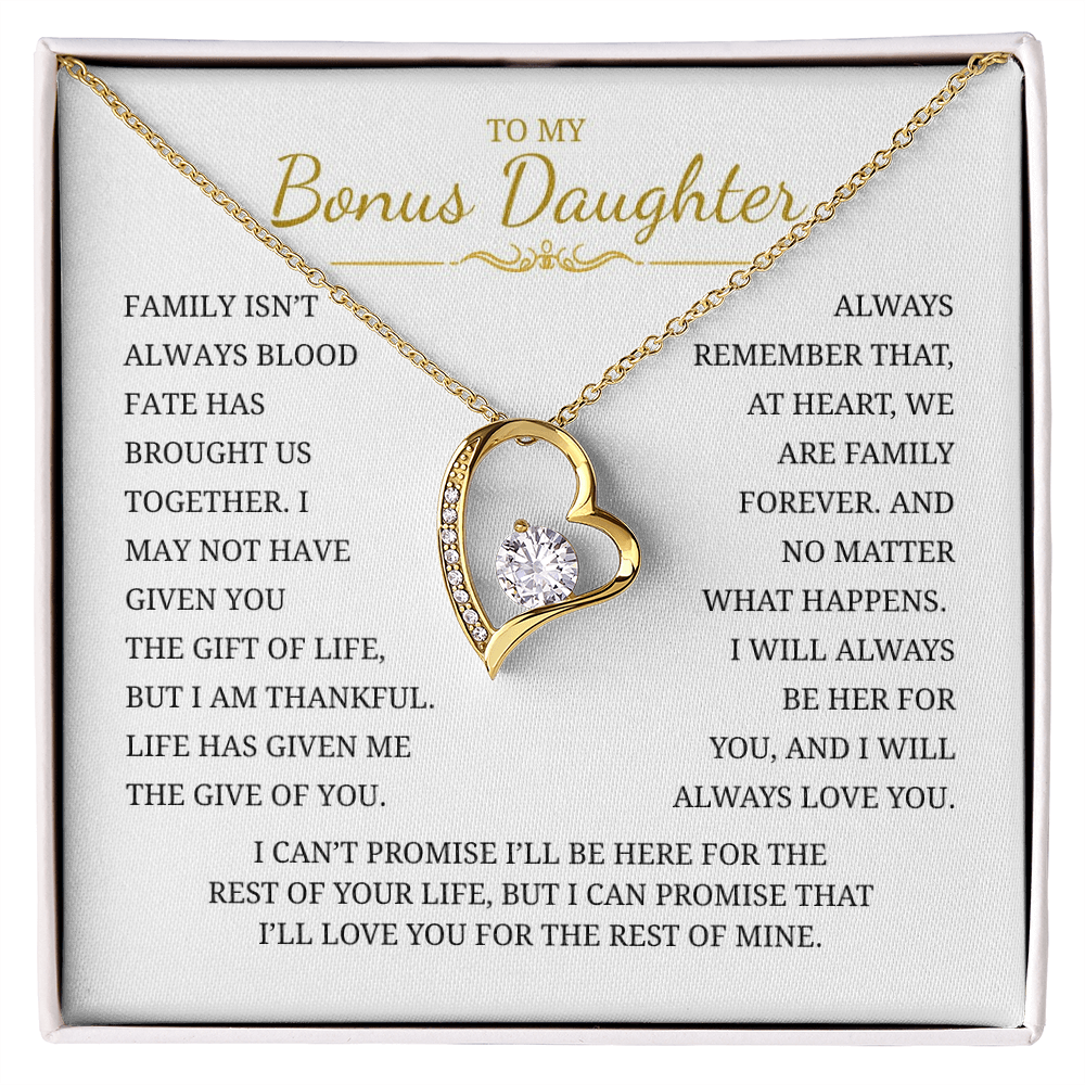 To My Bonus Daughter  Forever Love Necklace