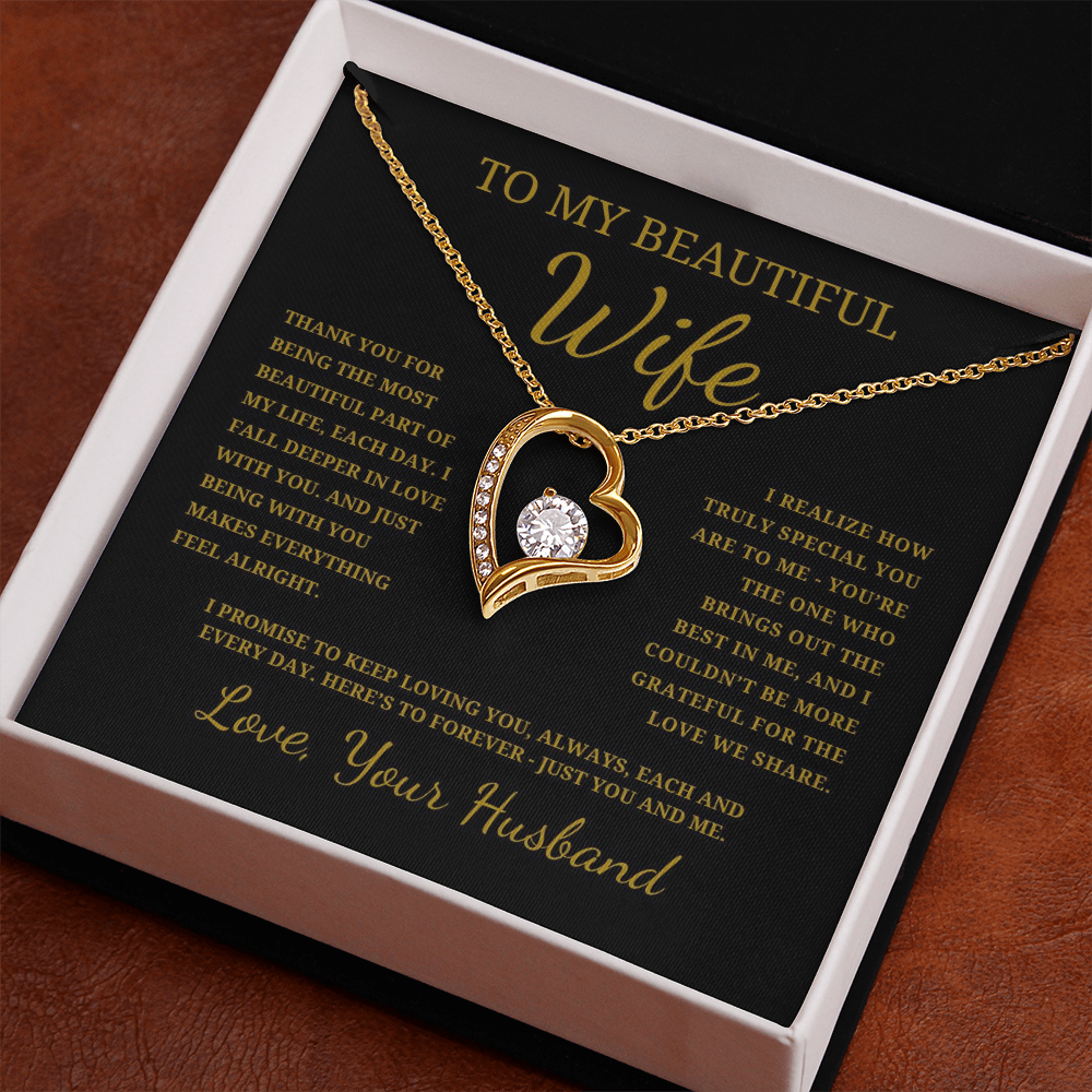 To My Beautiful Wife  Forever Love Necklace