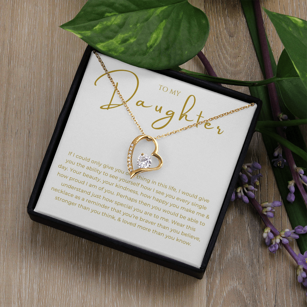 To My Daughter Interlocking Hearts Necklace