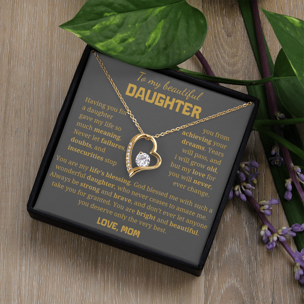 To My Beautiful Daughter  Forever Love Necklace