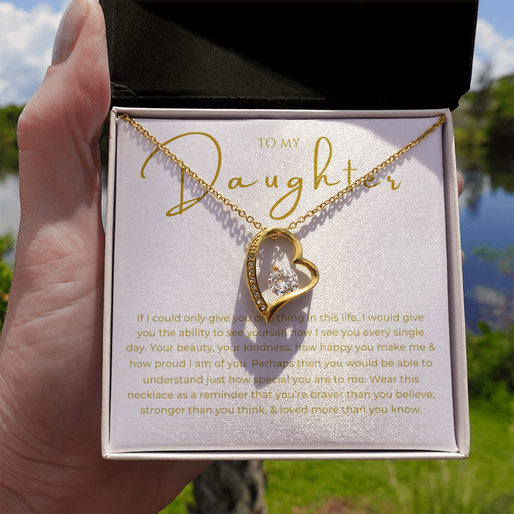To My Daughter Interlocking Hearts Necklace