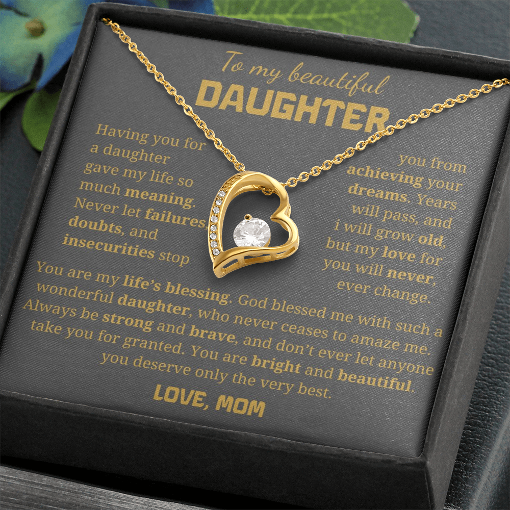 To My Beautiful Daughter  Forever Love Necklace
