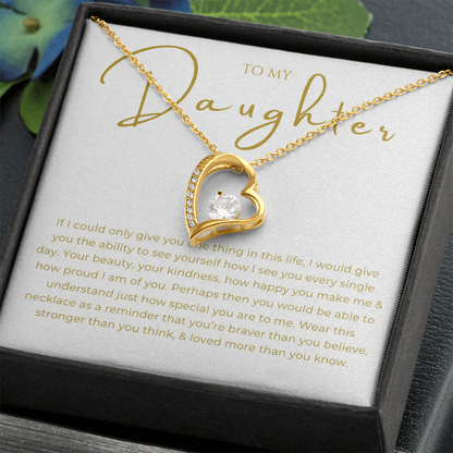 To My Daughter Interlocking Hearts Necklace