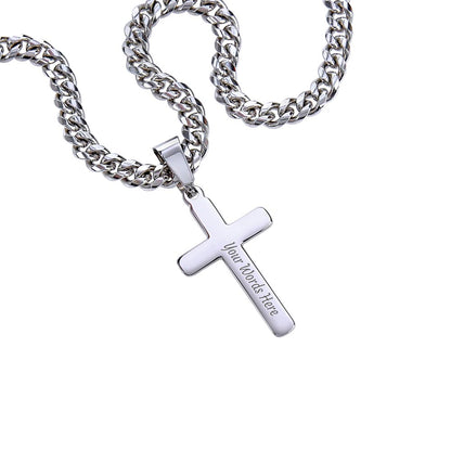 Personalized To My Soulmate Cross with Cuban Link Chain