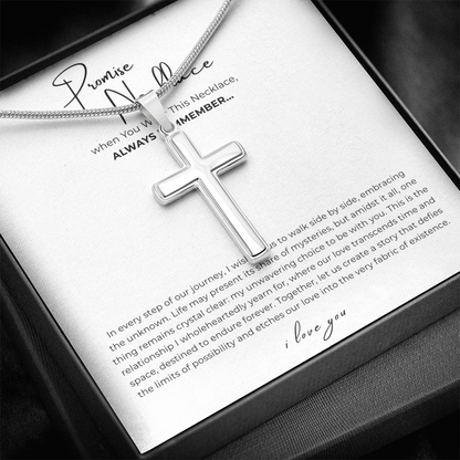 Promise Cross Necklace with Snake Chain