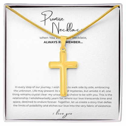Promise Cross Necklace with Snake Chain