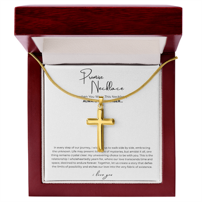 Promise Cross Necklace with Snake Chain
