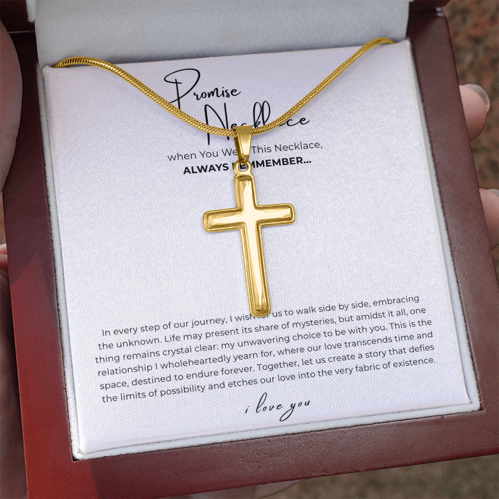 Promise Cross Necklace with Snake Chain