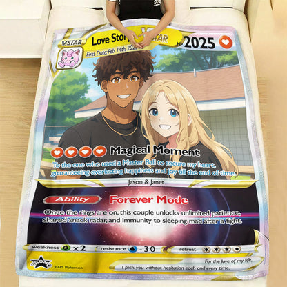 Personalized PKM Anniversary Couple Photo Art Blanket - Anniversary Edition