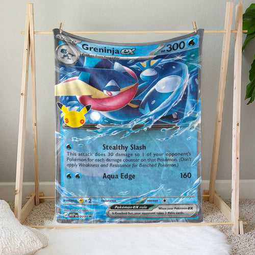 PKM Greninja ex Custom Fleece Printed Blanket