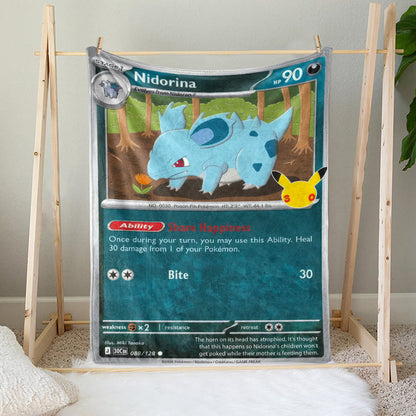 PKM Nidorina Custom Fleece Blanket – Personalized PKM Gift Blanket