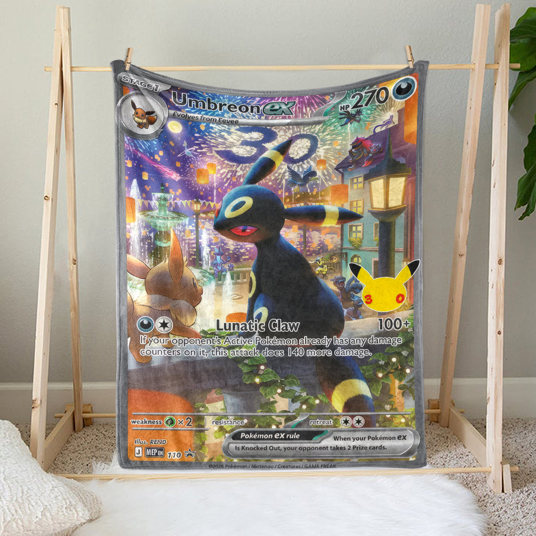 PKM Umbreon ex Custom Fleece Printed Blanket