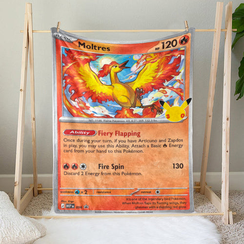 PKM Moltres Custom Fleece Printed Blanket