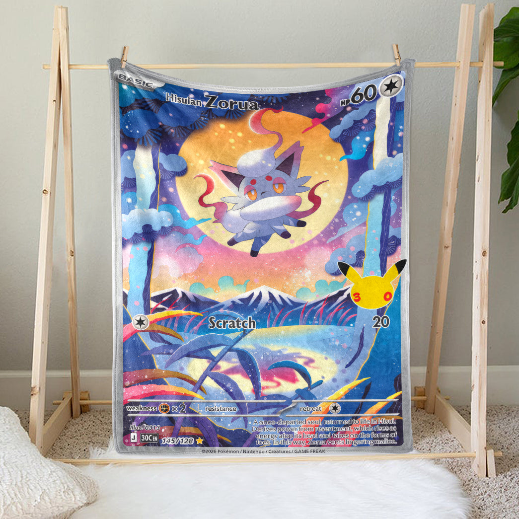 PKM Zorua Card Custom Fleece Blanket