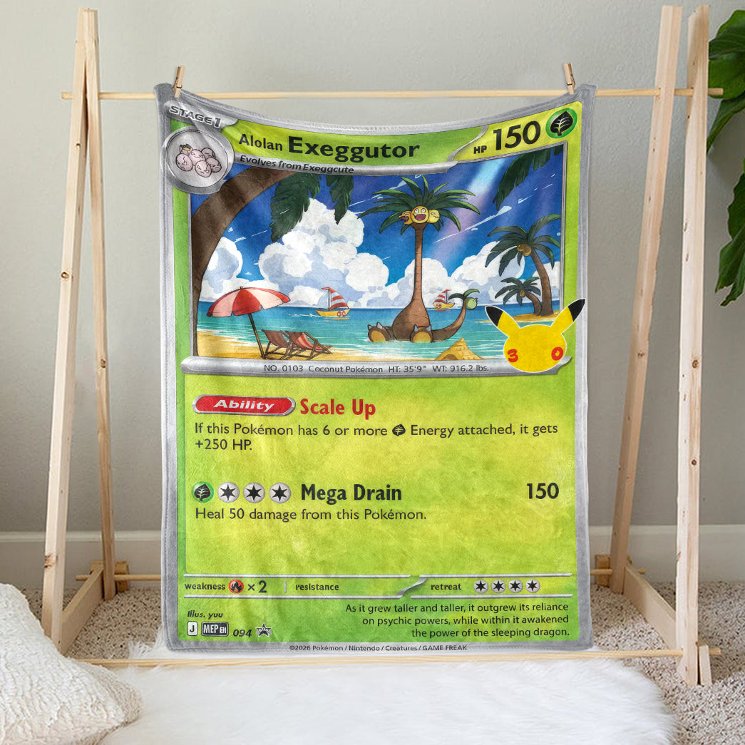 PKM Exeggutor Custom Fleece Printed Blanket