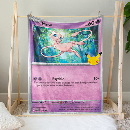 PKM Mew Card Custom Fleece Printed Blanket