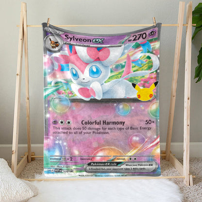 PKM Sylveon ex Custom Fleece Printed Blanket