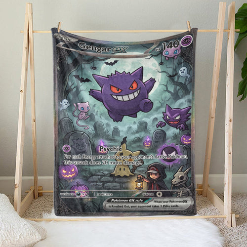 PKM Gengar Halloween Custom Fleece Blanket