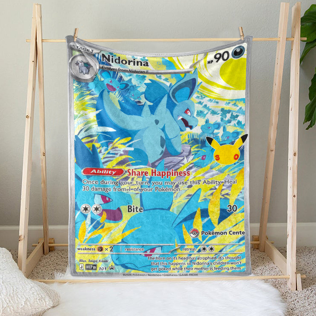 PKM Nidoria Custom Fleece Printed Blanket