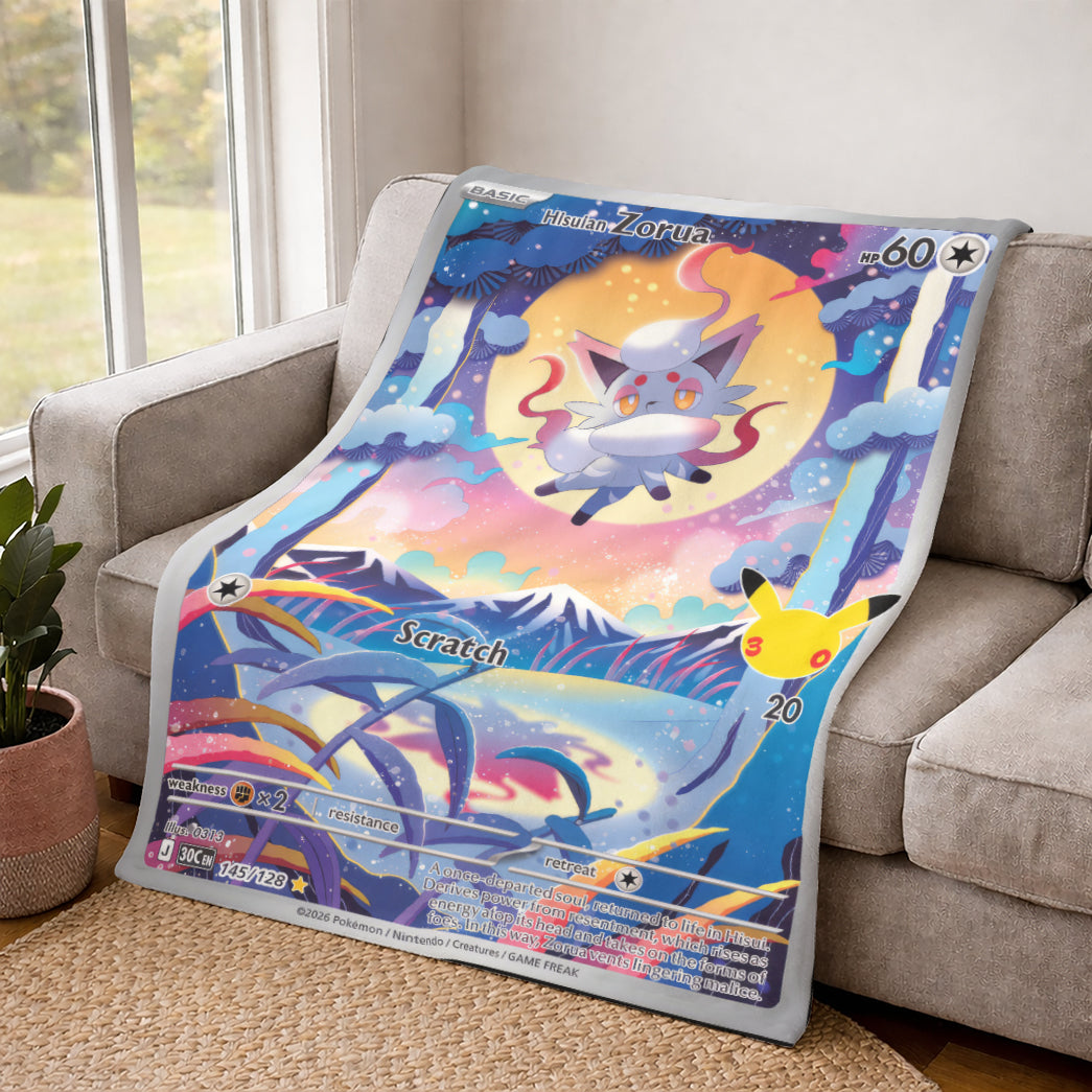 PKM Zorua Card Custom Fleece Blanket