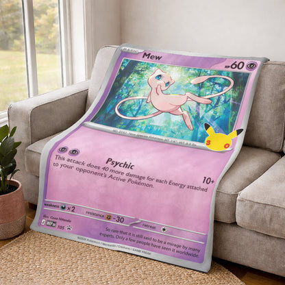 PKM Mew Card Custom Fleece Printed Blanket