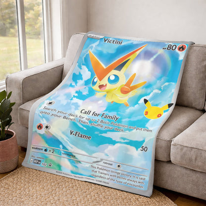 PKM Victini Custom Fleece Printed Blanket