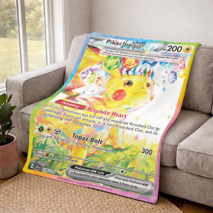 PKM Pikachu EX Custom Fleece Blanket