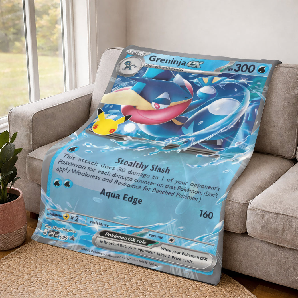 PKM Greninja ex Custom Fleece Printed Blanket