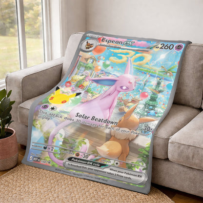 PKM Espeon Custom Fleece Printed Blanket