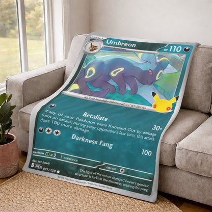 PKM Umbreon Card Custom Fleece Printed Blanket