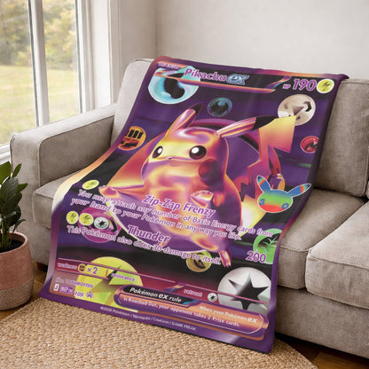 PKM Pikachu ex Custom Fleece Printed Blanket