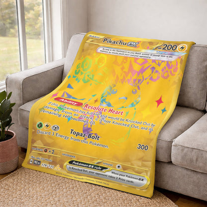 PKM Pikachu EX Custom Fleece Blanket