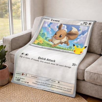 Eevee PKM Custom Fleece Blanket - Personalized Gift for Kids & Fans
