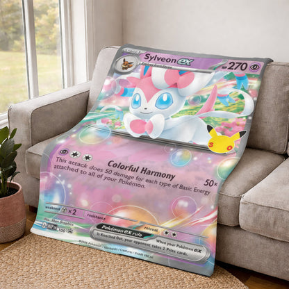 PKM Sylveon ex Custom Fleece Printed Blanket
