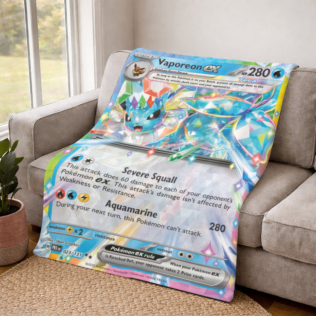 PKM Vaporeon EX Custom Fleece Blanket