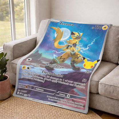 PKM Zeraora Card Custom Fleece Printed Blanket