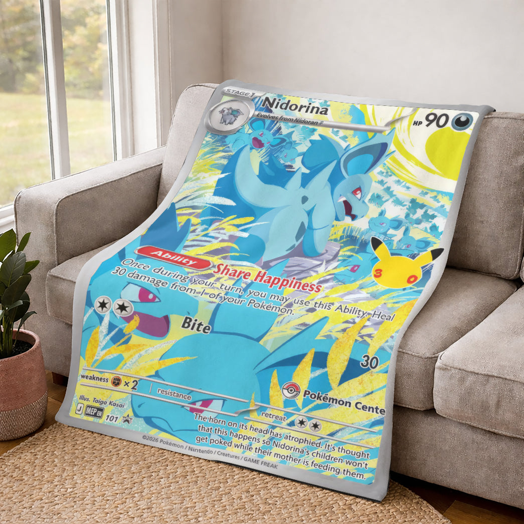 PKM Nidoria Custom Fleece Printed Blanket