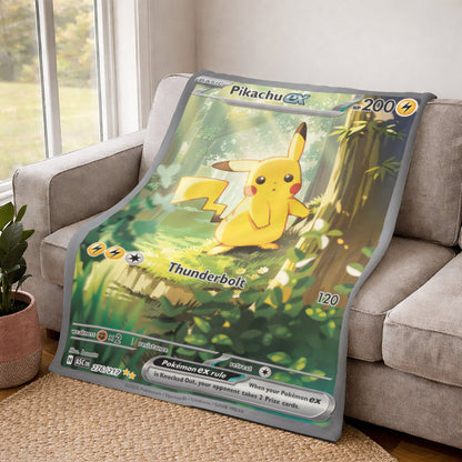 PKM Pikachu EX Custom Fleece Blanket