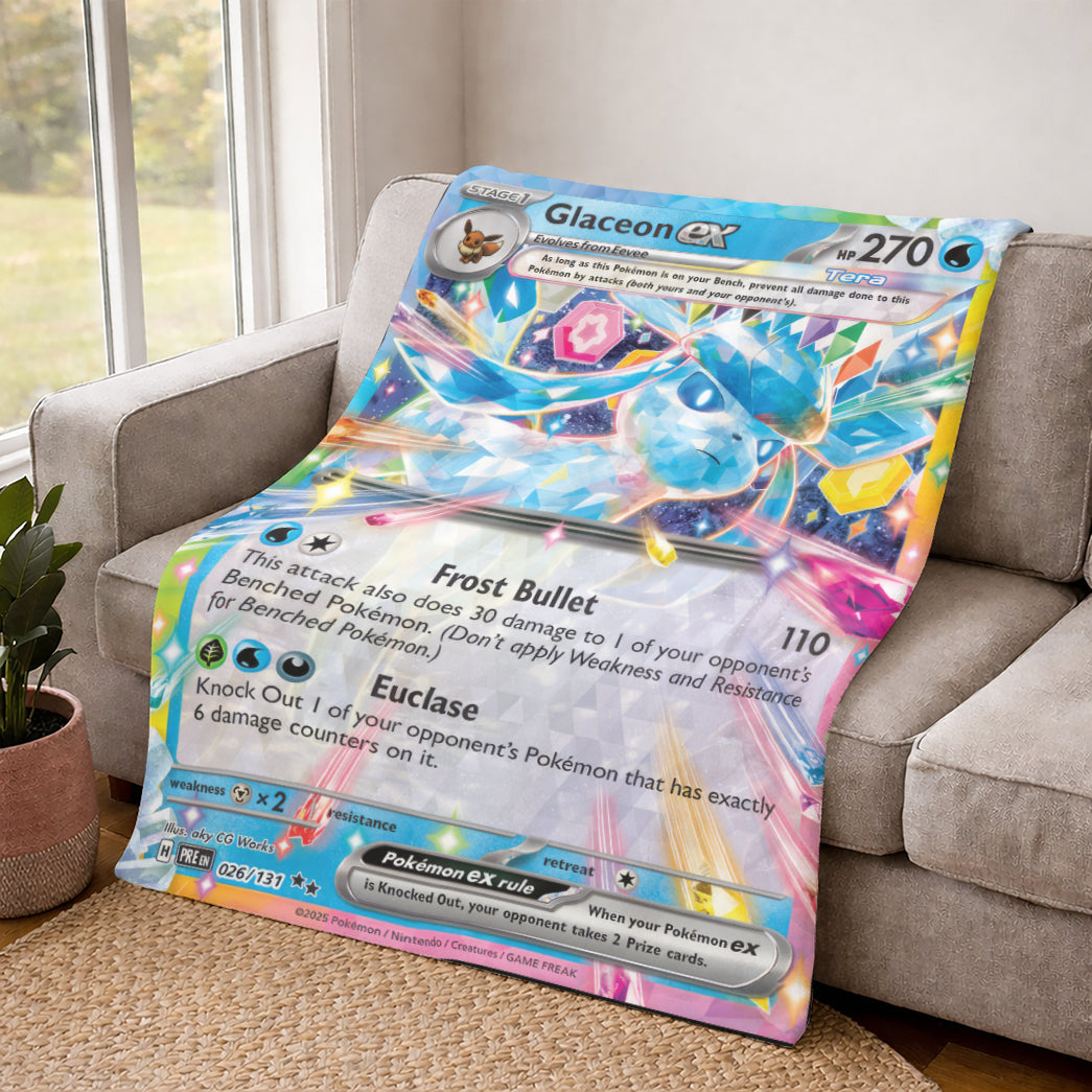 PKM Glaceon EX Custom Fleece Blanket