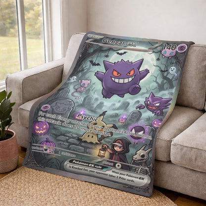 PKM Gengar Halloween Custom Fleece Blanket