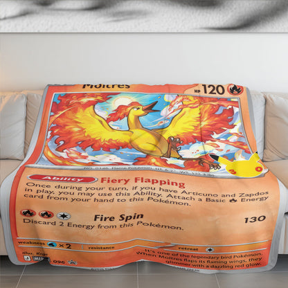 PKM Moltres Custom Fleece Printed Blanket