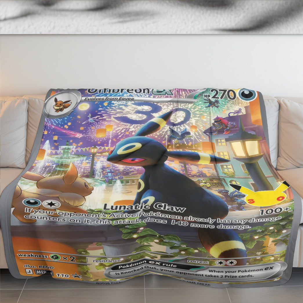PKM Umbreon ex Custom Fleece Printed Blanket