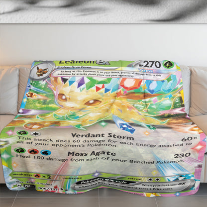 PKM Leafeon EX Custom Fleece Blanket