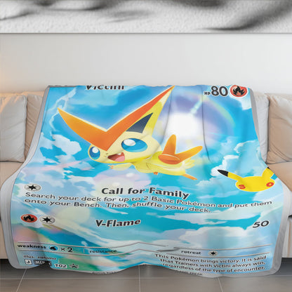 PKM Victini Custom Fleece Printed Blanket