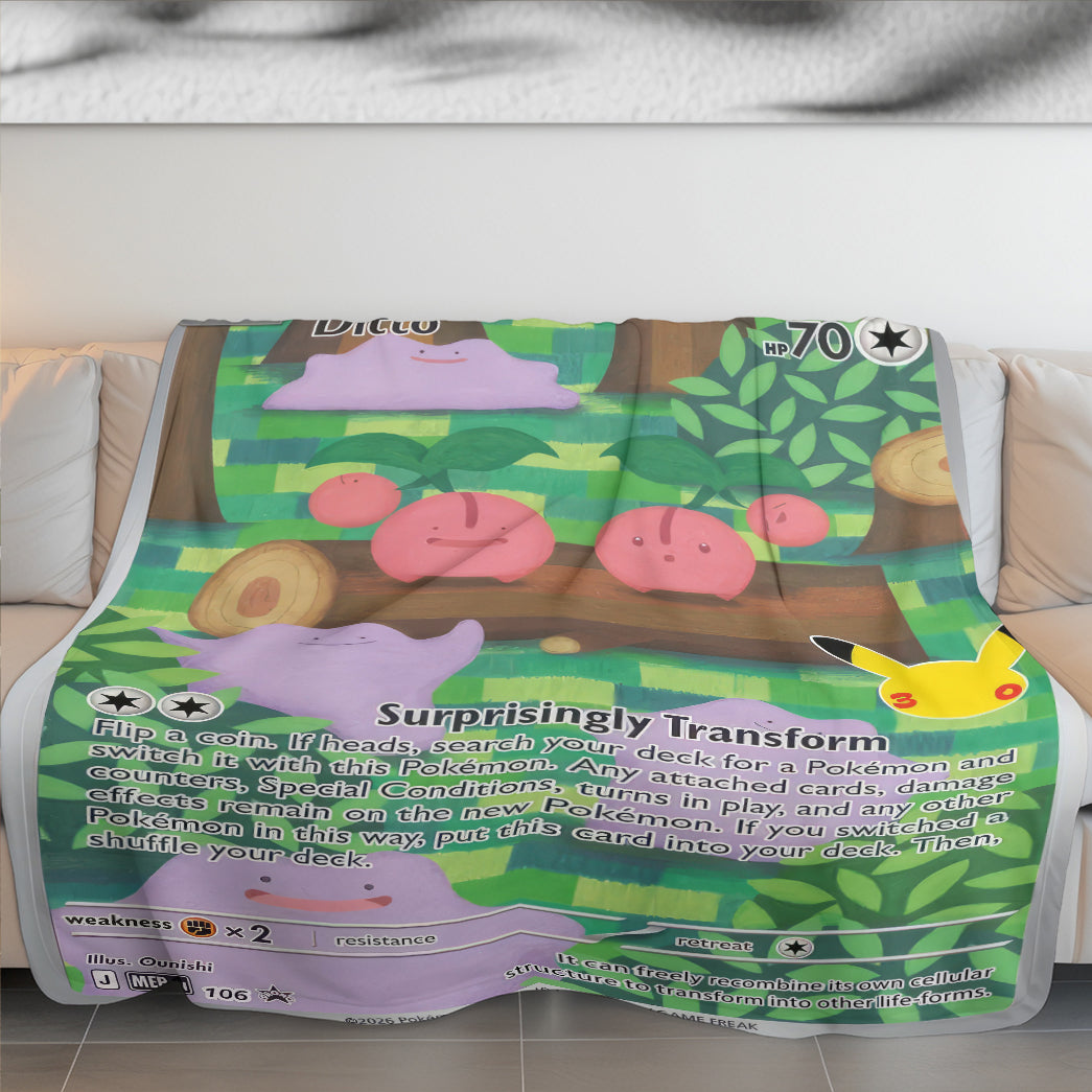 PKM Ditto Card Custom Fleece Printed Blanket
