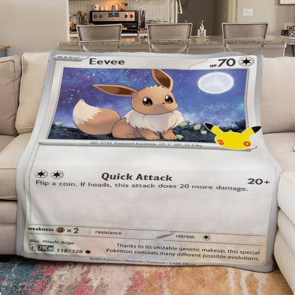 Eevee PKM Custom Fleece Blanket - Personalized Card Blanket