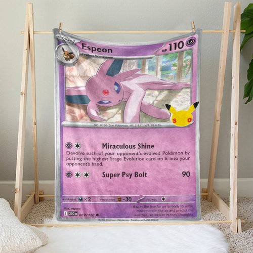 Espeon PKM Custom Fleece Blanket – Personalized Gift for Kids & Fans