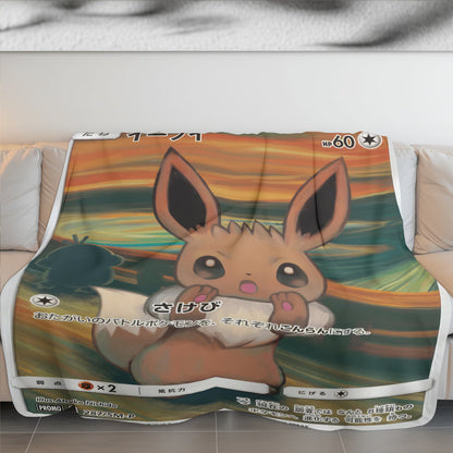 PKM Eevee The Scream Custom Fleece Blanket