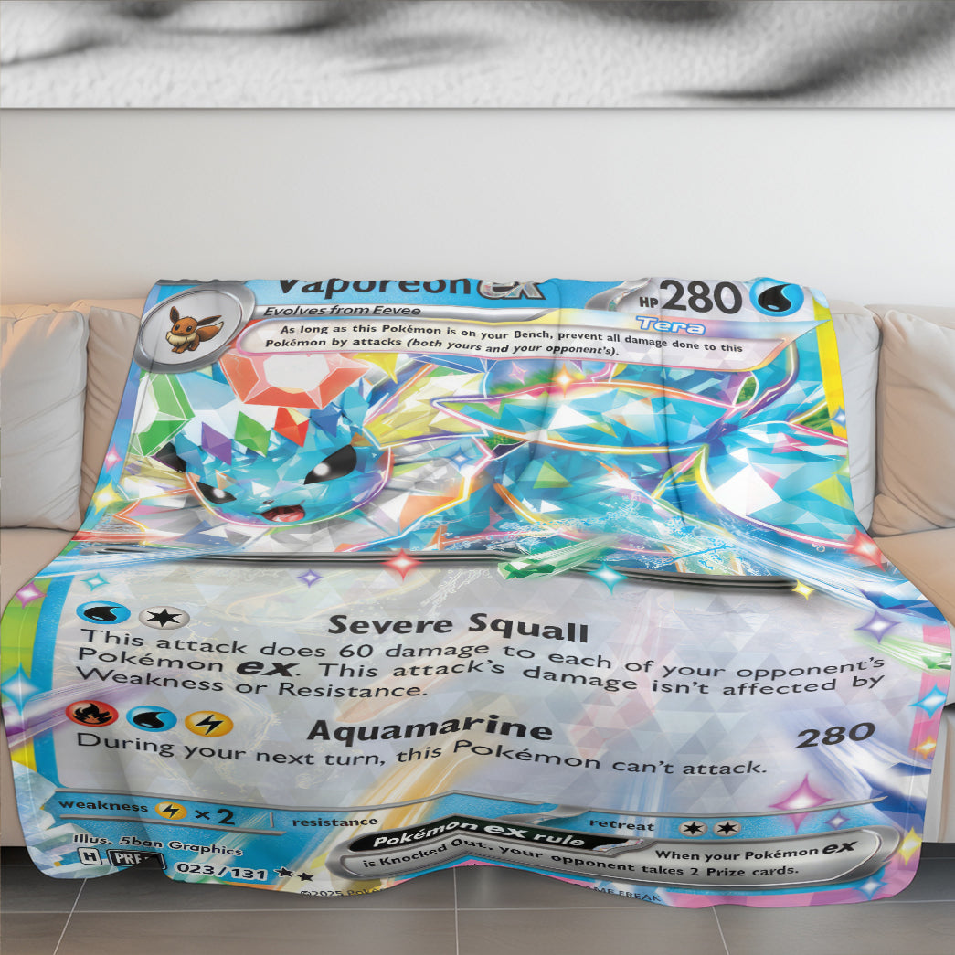 PKM Vaporeon EX Custom Fleece Blanket
